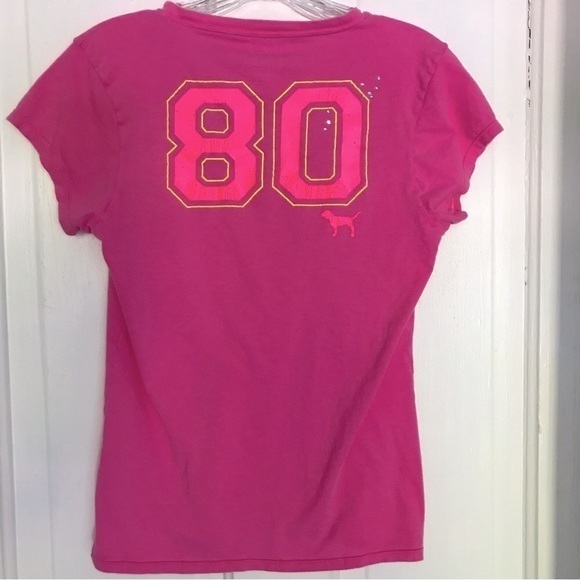 RARE‎ VINTAGE Y2K PINK Victoria’s Secret Ombré Graphic Rhinestones Tee - Picture 5 of 8